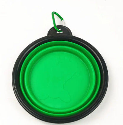 TPE Rubber Slow Feeder Dog Bowl Collapsible Silicone Portable Foldable Raised Dog Bowls